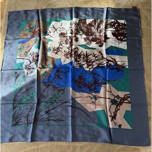 Shang Xia by Hermes Large Silk Scarf Chinese Bamboo and plants motifs